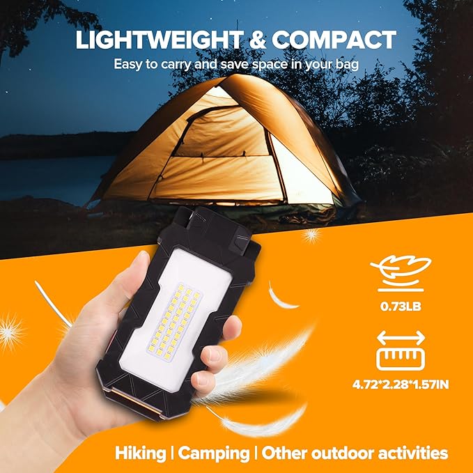 LUTEC Rechargeable Work Light, 1000 Lumens LED Magnetic Light with Magnetic Base and Hanging Hook，360°Rotate and 200°Swivel for Car Repair, Emergency and Camping