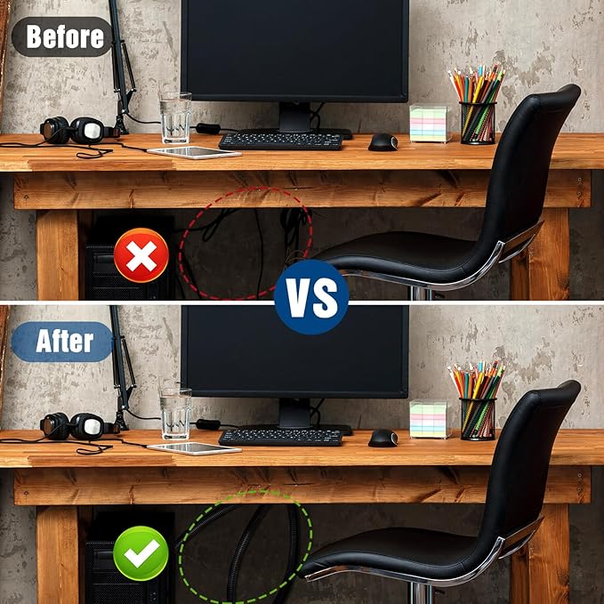 Sasylvia 1/4", 1/2", 3/8" x 150 Ft Split Wire Loom Tubing Automotive Wire Loom Assortment Split Cable Sleeves Bulk Flexible Electrical Conduit Protective Kit