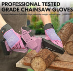 Vgo... Chainsaw Gloves,12-Layer Saw Protection on Left/Both Hand Back,Cow Leather Gloves,Touchscreen