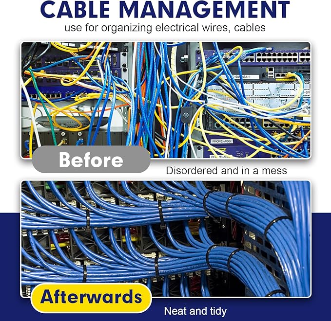 Zip Ties, RAZCC 1200pcs Black Cable Zip Ties 16 Inch, Heavy Duty Plastic Wire Ties with 70lb Tensile Strength, Self-Locking Black Nylon Tie Wraps for Indoor and Outdoor