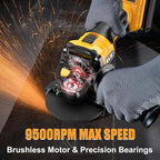 Cordless Angle Grinder Compatible with DEWALT 20V MAX Battery, 4-1/2 Inch Power Grinder Tool, 9500RPM Electric Angle Grinder with Handle, TOOL ONLY