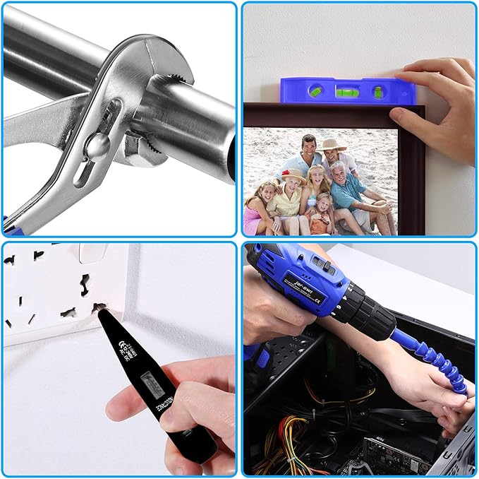 jar-owl Daily Household Tool Set with Drill, 21V Cordless Drill Drive Set with 112pcs Combo Hand Tool Kit for Mens Home Repair