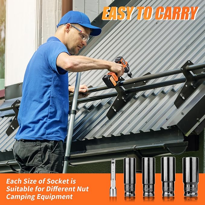 Cordless Impact Wrench, 900Ft-lbs (1200N.m) 1/2" Brushless Impact Gun, 21V High Torque Power Impact Driver, 2x4.0Ah Batteries Electric Impact Motor Variable Speeds for Family Car/Pickup Truck/Mower