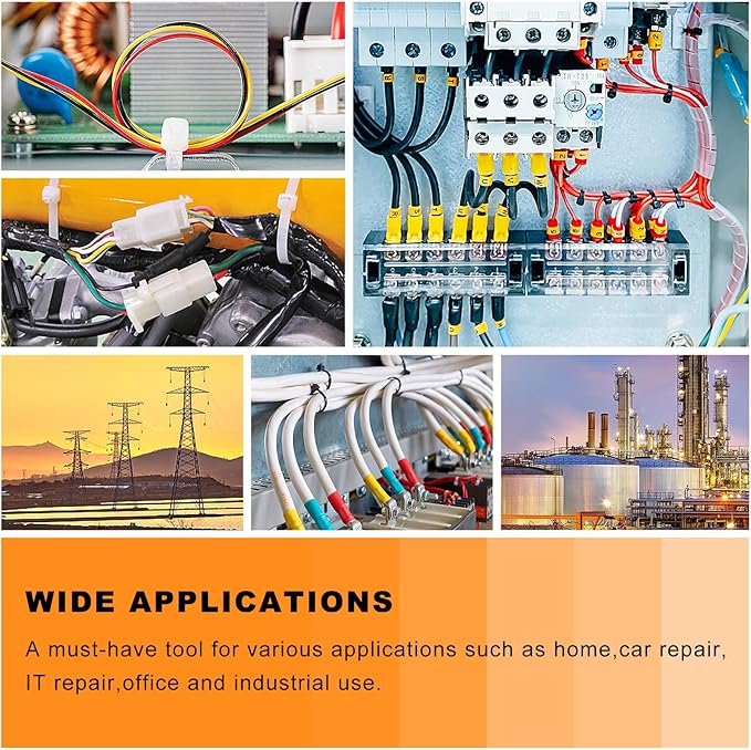 Zhushan Nylon Cable Tie Bundling Tool, 2-in-1 Zip Tie Plier and Cutter Tool with Adjustable Tension, Fastening and Cutting for 2.4-12mm Ties