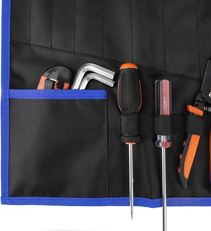 YOOFAN Wrench Roll Up Pouch – Wrench Organizer Bag with Handle, Wrench Holder for Hanging (19+1 Metric)