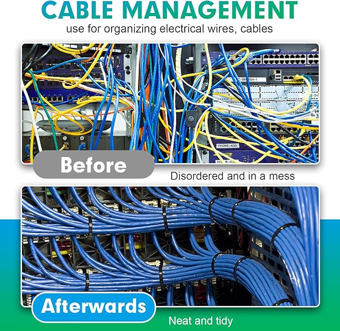 Zip Ties, RAZCC 1200pcs Black Cable Zip Ties 14 Inch, Heavy Duty Plastic Wire Ties with 70lb Tensile Strength, Self-Locking Black Nylon Tie Wraps for Indoor and Outdoor