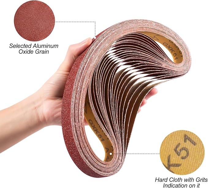 S SATC Sanding Belts 1×30-Inch Sanding belt Belt Sander Belt Sander Paper, (4 Each of 60, 80, 120,150,240,400 Grits) Aluminum Oxide 24PCS