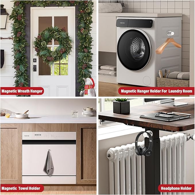 Cruise Essentials - 150Lb Heavy Duty Magnetic Hooks for Cabins, Garage & Grill - 6Pcs