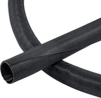 Black Braided Cable Management Sleeves Wire Loom Tubing Cord Protector Self-Wrapping (3/4"-20feet)
