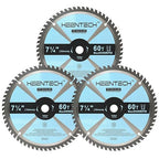 KEENTECH 7-1/4 Inch TCT Circular Saw Blade 60T for Wood Working, Compatible with 5/8 Inch Arbor Corded or Cordless Circular Saws, Miter Saws (3-Pack) 1.0