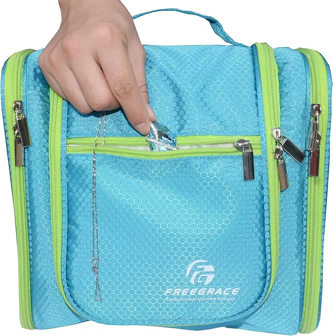 Hanging Toiletry Bag Extra Large Capacity | Premium Travel Organizer Bags For Men And Women | Durable Waterproof Nylon Bathroom, Shower, Makeup Bag For Toiletries, Cosmetics, Brushes