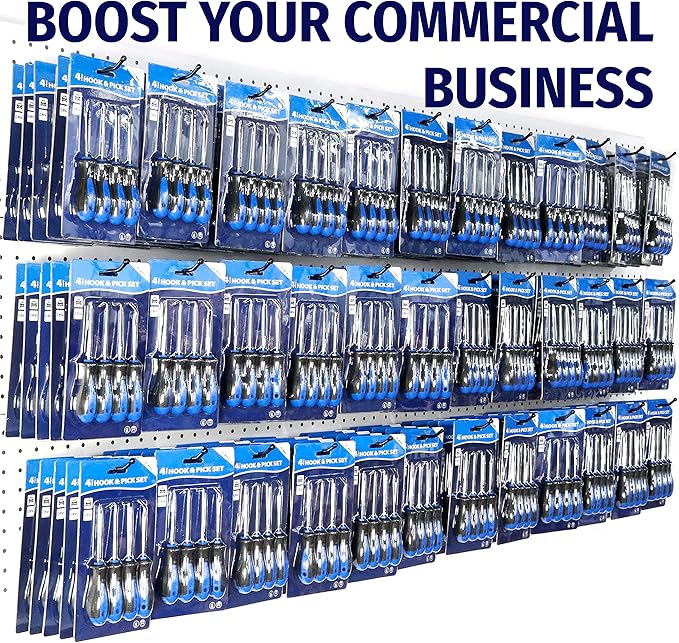 POETISKE Pegboard Hooks 0.2” Diameter 10 inch Black Metal Ball Ending Garden Tool Organizer Fits 1/4’’ Pegboard Garage Wall Hooks 50PCS