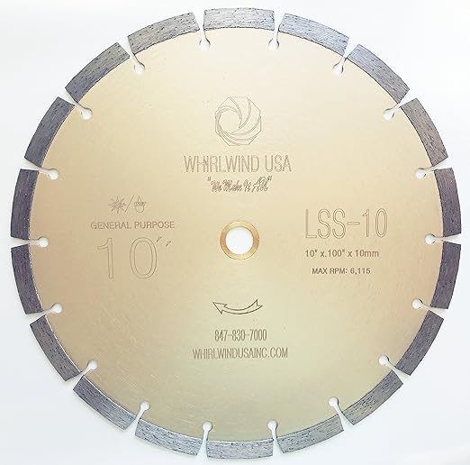 LSS 10 Diamond Saw Blades 10 Inch,General Purpose Power Dry or Wet Cutting Saw Blade,for Concrete Granite Stone Brick Masonry (10")