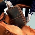 VC VINTAGE COUTURE Leather Toiletry Bag for Men Extra Large Leather Men's Toiletry Bag for Traveling Real Leather Dopp Kit for Men Leather Shaving Bag for Travel