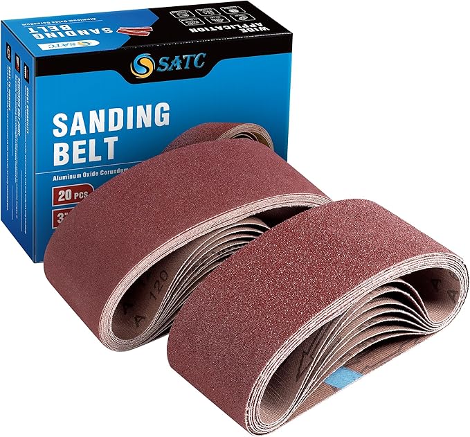S SATC 3x18 Sanding Belts 20PCS Belt Sander Paper Aluminum Oxide (3 Each of 60/80/120/150/240/400 Grits & 2 of 40 Grits) Ideal for Wood Metal Paint Sanding