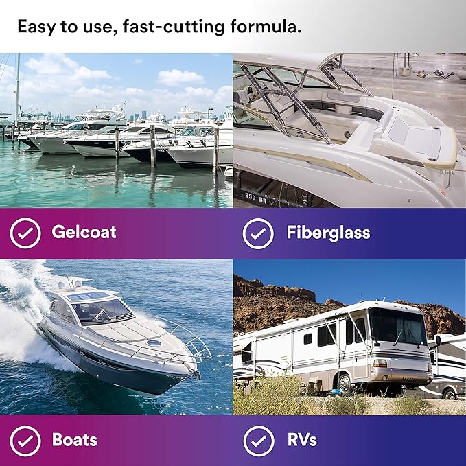 3M Perfect-It Gelcoat Heavy Cutting Compound, 1 Quart – Fast Cutting Marine Oxidation Remover for Boat & RV Gelcoat Surfaces