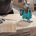 Cordless Jig Saw with Battery & Charger, Jigsaw Tool for Makita 18V Battery, with LED Light, Varible Speed, Bevel Angle (0°-45°), 3-Position Orbital Jig Saw for Wood PVC Metal Cutting