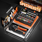 SOMELINE Ferrule Crimping Tool Kit, Self-Adjusting Pliers for Wire Ferrules AWG 24-8, With 18 Sizes Insulated and Non-insulated Wire Ferrules Terminals, Square Crimp Connector Assortment Kit