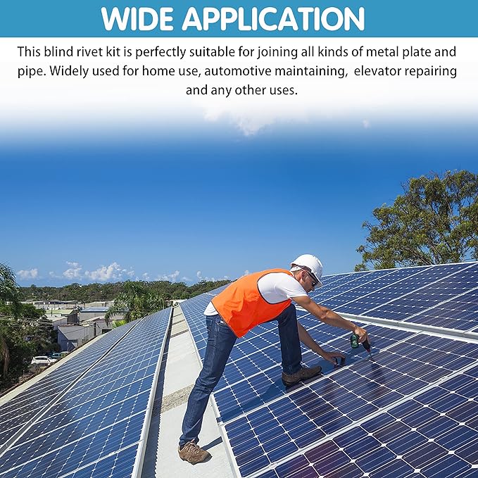 500pcs Black Rivets Pop Rivets Assortment Kit, 14 SAE Sizes Aluminum Rivets (3/32" 1/8" 5/32" 3/16"), Assorted Blind Rivets with Reinfored Divider & Labeled Case for Storage