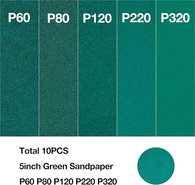 Air Random Orbital Sander by UPWOOD, Pneumatic Palm Sander With 10 Pcs Sandpapers for Auto Body Work, Woodworking (5 Inch)