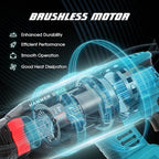 1-1/4 Inch Cordless Rotary Hammer Drill SDS-Plus Brushless for Makita 18-21V Battary, 4000BPM Jack Demolition Hammer Drill for Concrete with Safety Clutch 3 Functions & Toolbox（Battery Not Included）