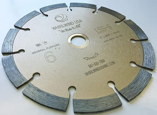 LSS 6 Inch Dry or Wet Cutting General Purpose Power Saw Segmented Diamond Blades for Concrete Stone Brick Masonry (Factory Direct Sale) (6")
