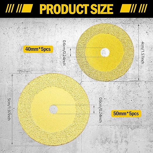 10 Pcs 40mm and 50 mm Diamond Cutting Disc Efficient Cutting Slicing Blade Enduring Slicing Wheel for Glass Marble