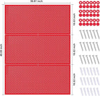 Pegboard Rack Garage Storage Steel Horizontal PegBoard Pack,Steel Pegboard Heavy Duty- 3 Pack 16-Inch X 36-Inch Metal Peg Board Tool Organization Panels (Red)