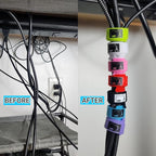 CableLock Cable Ties - 50 Pack - 8 Inch Reusable Cord Organizers - Clean Cable Management for Gaming and Home Office (Green)