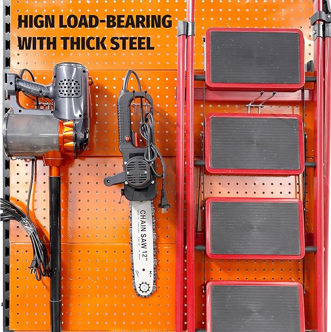 HUHOLE Double Arm Pegboard Hooks 6 Inch 10PC, Fit 1/4" Pegboard, Ideal Peg Board Tool Utility Hooks for Garage Organization, Wall Storage, Heavy Duty Tool Holder with Protecting Tip