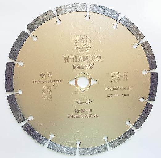 LSS 8 in. Dry or Wet Cutting General Purpose Power Saw Segmented Diamond Blades for Masonry Brick/Block Pavers Concrete Stone (Factory Direct Sale) (8")