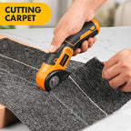 Cordless Electric Scissors Rotary Cutter with 2 Blades | 4V 2000mAh Rechargeable | Heavy Duty for Cardboard Fabric Carpet Leather | Lightweight Portable (Yellow)