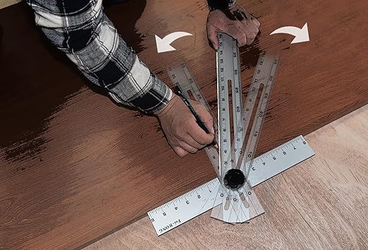 Triangle Ruler Square Carpentry Squares Folding Aluminium Frame Construction Tools Combination 24 Inches in Framing Roofing Stair Work Woodworking Movable Right Angle 90°45 Degree Angle Ruler