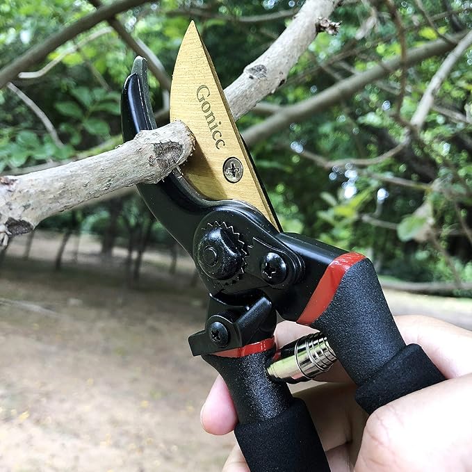 gonicc 8" Professional Premium Titanium Bypass Pruning Shears (GPPS-1003), Hand Pruners, Garden Clippers.