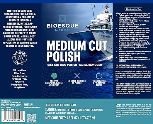 Bioesque Marine Medium Cut Polishing Compound, 16 Fluid Ounce (Pack of 1)
