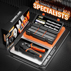 SOMELINE Non-Insulated Ferrule Crimping Tool Kit,Self-Adjusting Crimping Pliers for wire ferrules AWG 24-8,with 9 Sizes Non-Insulated Wire Ferrules,Square Crimping Pliers Crimp Connector Kit