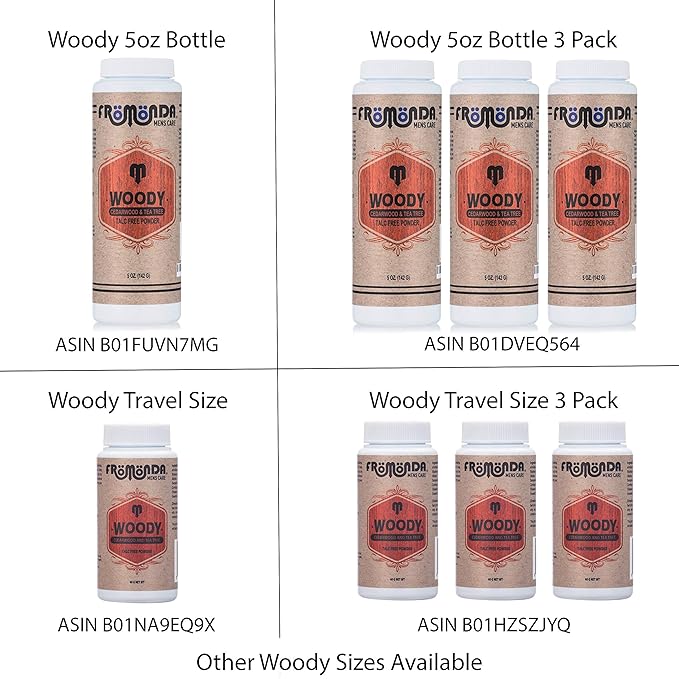 (Woody) Body Powder Cedarwood & Tea Tree (5 oz, 1-Pack) Unisex, Talc-Free, Anti-Chaffing, Sweat Defense with Essential Oils-VeraVaultWomen