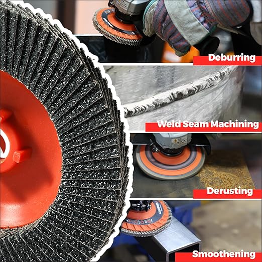Jumbo Zirconia Flap Discs 4 1/2 for Angle Grinder, 120 Grit Type 27 High Density Trimmable 5/8"-11 inch Grinding Wheels for Grinding, Rust Removal, Sanding and Finishing - 10 Pack