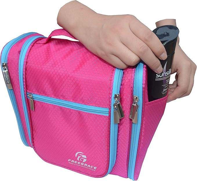 Hanging Toiletry Bag Extra Large Capacity | Premium Travel Organizer Bags For Men And Women | Durable Waterproof Nylon Bathroom, Shower, Makeup Bag For Toiletries, Cosmetics, Brushes