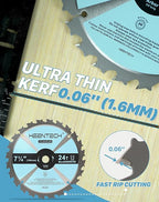 KEENTECH 7-1/4 Inch Woodworking Circular Saw Blade 24T 10-Pack, Tungsten Carbide Tipped, ATAF Grind, 5/8 Inch Arbor Hole with Diamond Cutout
