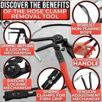 Radiator Hose Clamp Pliers Automotive – Corrosion-Resistant Hose Clamp Tool with Non-Slip Polymer Coating, Tension & Ratchet Locking Mechanisms – Reliable, Easy to Use, Time-Saving for Car Repairs