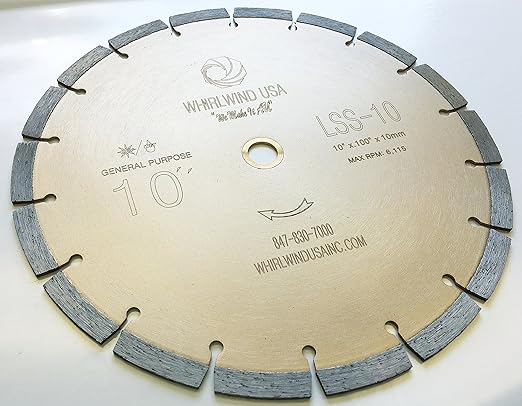 LSS 10 Diamond Saw Blades 10 Inch,General Purpose Power Dry or Wet Cutting Saw Blade,for Concrete Granite Stone Brick Masonry (10")
