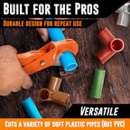 Mutt Tools Professional PEX Cutter Tool - 1/8” to 1” Heavy Duty Pipe and Tubing Cutter for Plumbing - Cuts PEX, PVC, CPVC, Plastic Pipe and Rubber Hose - Precision Plumbing Tool Kit Essential