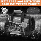 14-inch Tool Bag, Portable Tool Box Organizer Storage, Wide Mouth Tool Tote Bag with Large Zipper, 14-Pocket Adjustable Shoulder Strap and Ergonomic Handle (14" Standard Base)