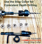 FTG USA Adjustable Wood Countersink Drill Bit Set 3 Pc #8 (11/64"") with Tapered Drill Bit for Woodworking