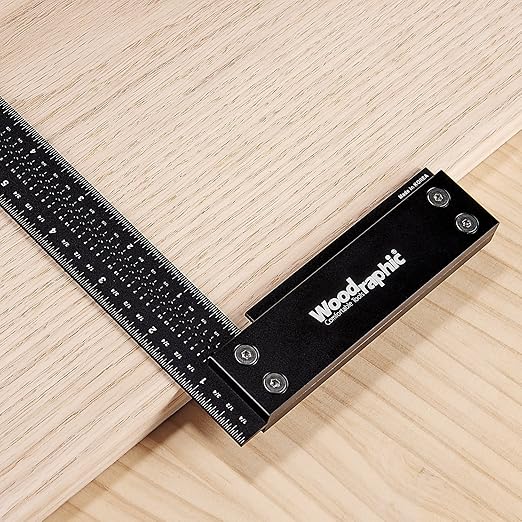 Precision Square Ruler for Measuring and Marking - Aluminum Steel Framing Tool for Professional Carpentry Use (4 Inch)