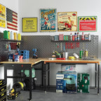 60" Adjustable Workbench on Wheels, 2000 LBS Heavy Duty Work Table with Power Outlets & Pegboard, Rubber Wood Workstation for Garage, Workshop, Office, Home, Commercial