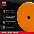 Griot's Garage Orange Foam Correcting Pads for Car Polishing and Detailing, Removes Light to Moderate Paint Defects, Durable, Machine-Washable, 10617, 6.5", Set of 2