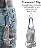 Fulton Miter Spring Clamps for Woodworking Set, Wood Trim, Picture Frames, Crown Molding Tool, Hip Clip and 13 Spring Miter Clamps for Trim, Finish Carpenter Tools, Made in the USA