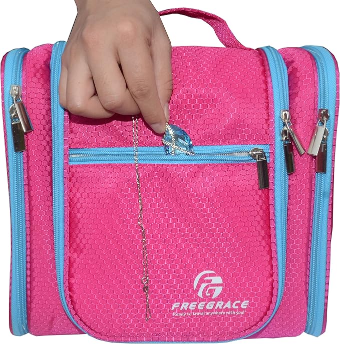 Hanging Toiletry Bag Extra Large Capacity | Premium Travel Organizer Bags For Men And Women | Durable Waterproof Nylon Bathroom, Shower, Makeup Bag For Toiletries, Cosmetics, Brushes